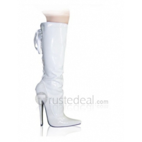 Patent Leather Upper High Heel Leg-Length Closed-toes Sexy Boots(13452B)