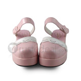 Girl's Sweet Pink White Lolita Sandals