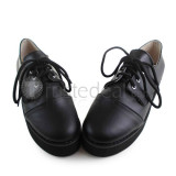 Glossy Black Lolita High Platform Shoes
