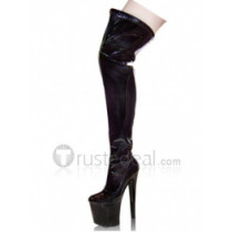 Patent Leather Upper High Heel Closed-toes Platform Sexy Boots(13526)