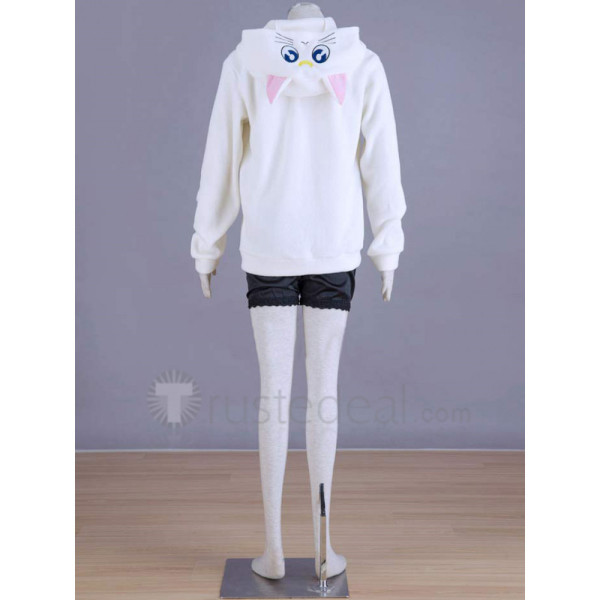 Sailor Moon Luna White Purple Hoodie Cosplay Costume