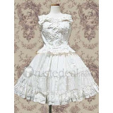 Cotton White Sleeveless Lolita Blouse And Ruffled Lolita Skirt
