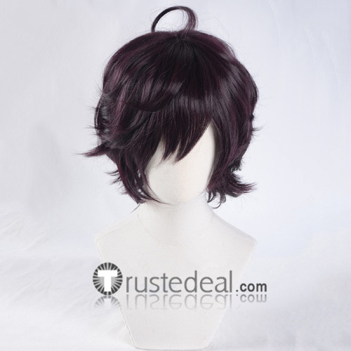 Kekkai Sensen Blood Blockade Battlefront Leonardo Watch Dark Brown Purple Cosplay Wig