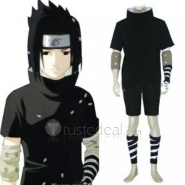 Naruto Sasuke Uchiha Adult Kids Black Cosplay Costume