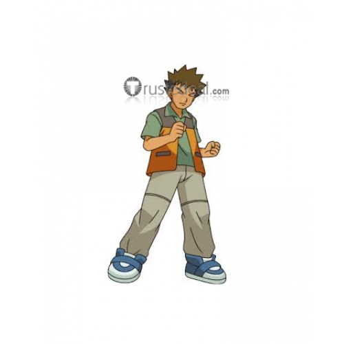 Pokemon Trainer Brock Orange Cosplay Costume2