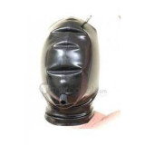Black Inflatable Latex Hood Mask with Opening for Mouth (RJ-134)