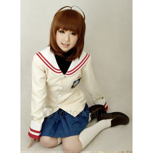 Clannad Nagisa Furukawa Girls School Uniform Cosplay Costume