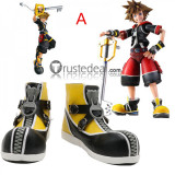 Kingdom HeartsII Sora Yellow Black Cosplay Boots Shoes