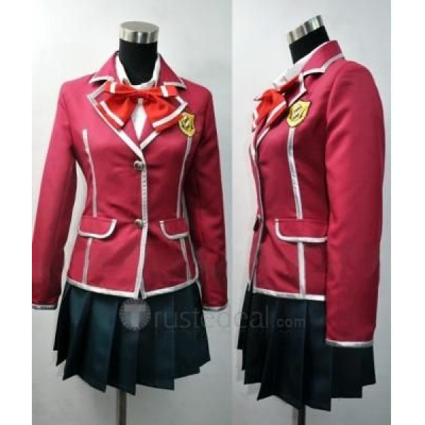 Guilty Crown YUZURIHA INORI Red  School Uniform Cosplay Costume