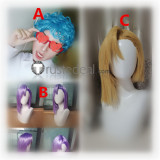 Jojo's Bizarre Adventure Vento Aureo Golden Wind Ghiaccio Melone Kars Styled Blue Purple Blonde Cosplay Wigs