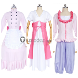 One Piece Charlotte Pudding Chef Daily Pink White Cosplay Costumes