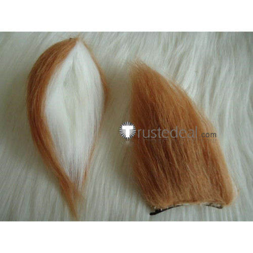 Spice and Wolf Horo Cosplay Wolf Brown White Ears Cosplay Accessories