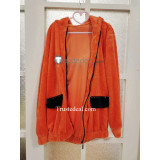 Kakegurui Gambler Runa Yomozuki Orange Fluffy Coat Hoodie Cosplay Costume