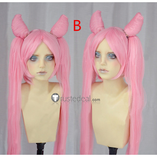 Sailor Moon Wicked Lady Black Lady and Cbibi Moon Long Pink Cosplay Wigs