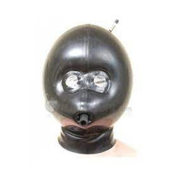 Black Inflatable Latex Hood Mask (RJ-132)