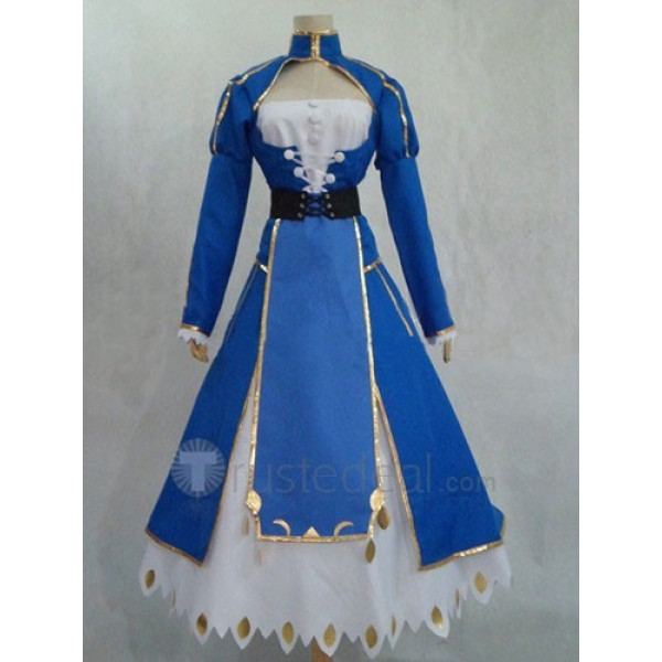 Fate Stay Night Saber Blue Cosplay Costume