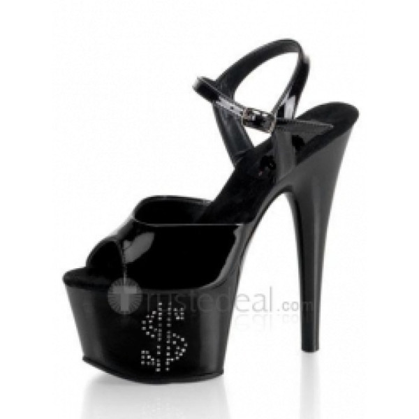 Slick-Surfaced Leather Upper High Heel Open-toes Platform Sexy Sandals(99-27)