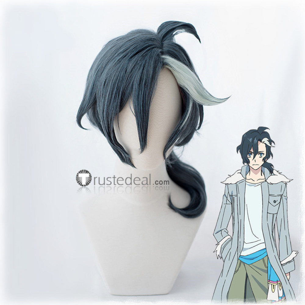 Tenrou Sirius the Jaeger Yuliy Gray Blue Ponytail Cosplay Wig