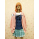 Kyoukai no Kanata Beyond the Boundary Kuriyama Mirai Pink Sweater Cosplay Costume