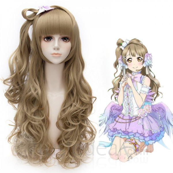 Love Live White Day Minami Kotori Curl Brown Cosplay Wig