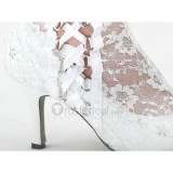 Satin Upper High Heel Closed-toes Lace Wedding Boots(YZ16)