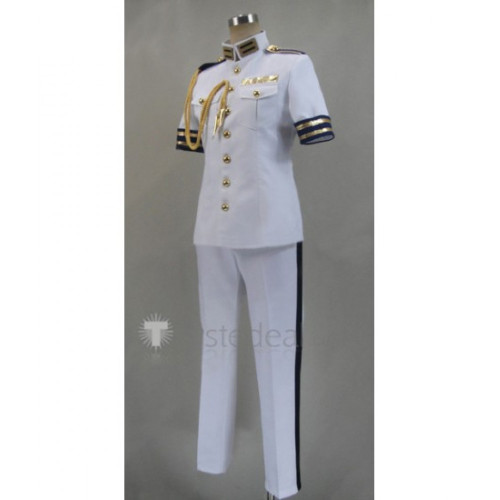 Free Iwatobi Swim Club Nagisa Hazuki White Military Cosplay Costume