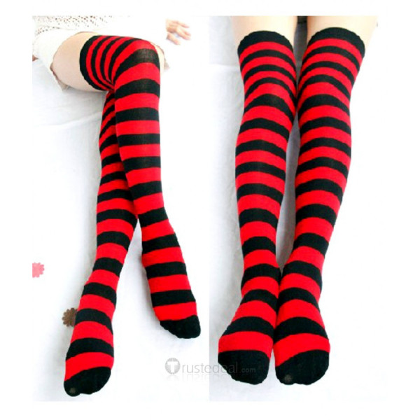 Panty & Stocking with Garterbelt Red Black Striped Stockings