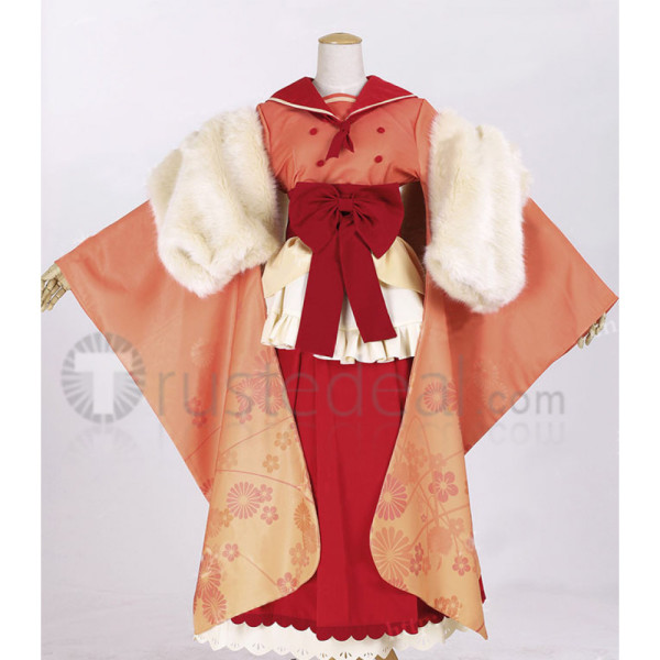 Pokemon Gijinka Flareon Red Kimono Cosplay Costume