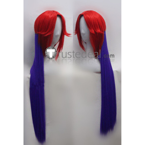 Nanbaka Kiji Mitsuba Red Purple Cosplay Wig 80cm