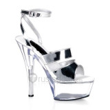 Slick-Surfaced Leather Upper High Heel Open-toes Platform Sexy Sandals(99-83)