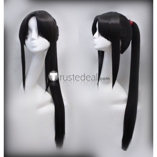 Rurouni Kenshin Kamiya Kaoru Black Purple Pigtail Cosplay Wig