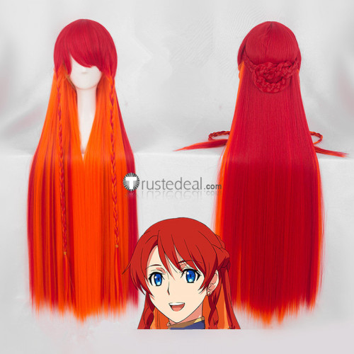 Re Creators Selesia Upitiria Long Red Orange Cosplay Wig
