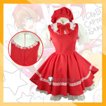 Cardcaptor Sakura Kinomoto Sakura Red Lolita Dress Fighting Uniform Cosplay Costume