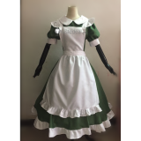 Hetalia Axis Powers Hungary Little Elizaveta Green White Maid Cosplay Costume2