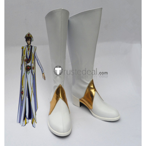Code Geass Lelouch Lamperouge Zero White Cosplay Boots Shoes