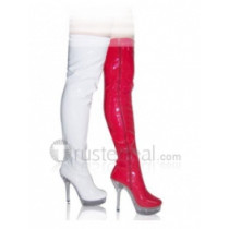 Patent Leather Upper High Heel Knee-Length Closed-toes Platform Sexy Boots(12292)