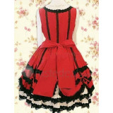 Cotton Red Ruffles Sleeveless Lolita Dress(CX196)