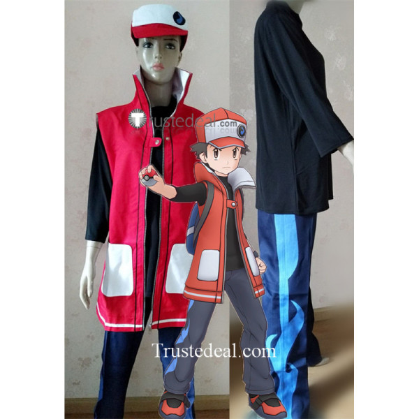 Pokemon Masters Red Cosplay Coat Costume 2019 Game