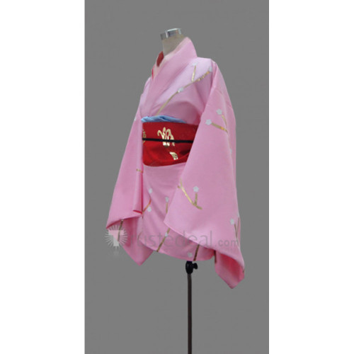 Gintama Kyubei Yagyu Pink Kimono Cosplay Costume