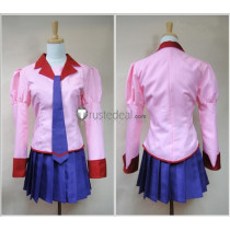 Monogatari Hitagi Senjougahara Pink School Uniform Cosplay Costume