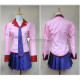 Monogatari Hitagi Senjougahara Pink School Uniform Cosplay Costume