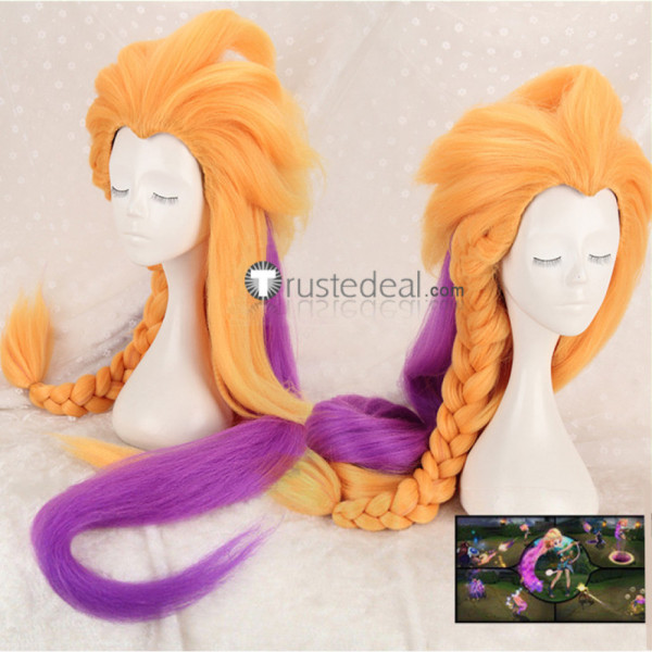 League of Legends LOL Aspect of Twilight Zoe Long Yellow Pink Purple Cosplay Wig 130cm