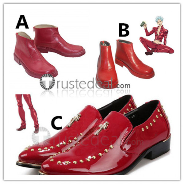 The Seven Deadly Sins Nanatsu no Taizai Ban Cosplay Red Shoes Boots