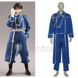 Full Metal Alchemist Roy Mustang Military Blue Uniform Cosplay Costume