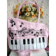 Pink Lolita Bag with Black Piano and Note Pattern