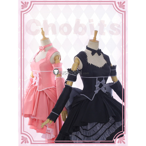Chobits Freya Hibiya Chi Motosuwa Pink Black Cosplay Costumes