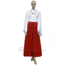Inuyasha Kikyo Red White Kimono Cosplay Costume 2