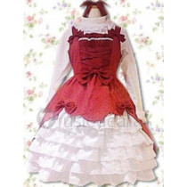 Cotton Red Ruffles Lolita Dress(CX386)