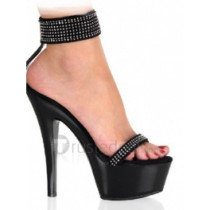 Slick-Surfaced Leather Upper High Heel Open-toes Platform Sexy Sandals(99-07)
