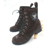 Top quality nuback and PU medium heel pumps boots(JY88)